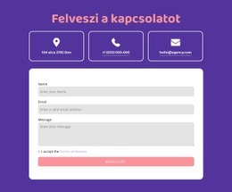 Kapcsolatfelvétel Blokk Ikonokkal - HTML Oldalsablon