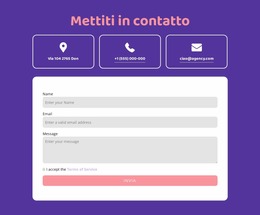 Mettiti In Contatto Blocco Con Icone Modello Joomla 2024