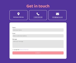 Get In Touch Block Wih Icons Joomla Template 2024