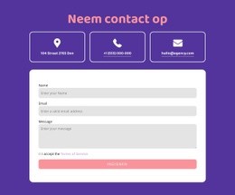 Neem Contact Op Blok Met Pictogrammen - Professionele Bestemmingspagina