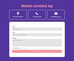 Neem Contact Op Blok Met Pictogrammen - Beste Websitebouwer