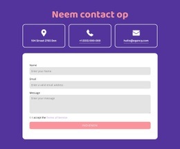 Slimme Mockupsoftware Voor Neem Contact Op Blok Met Pictogrammen