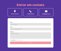 Entre No Bloco De Contato Com Ícones