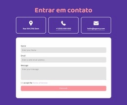 Entre No Bloco De Contato Com Ícones