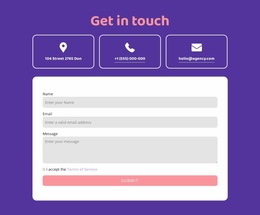 Get In Touch Block Wih Icons - Best Website Builder