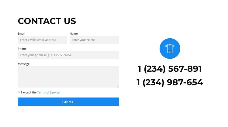 Two phones and a form CSS Template