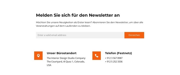 Erhalten Sie die Nachrichten HTML Website Builder