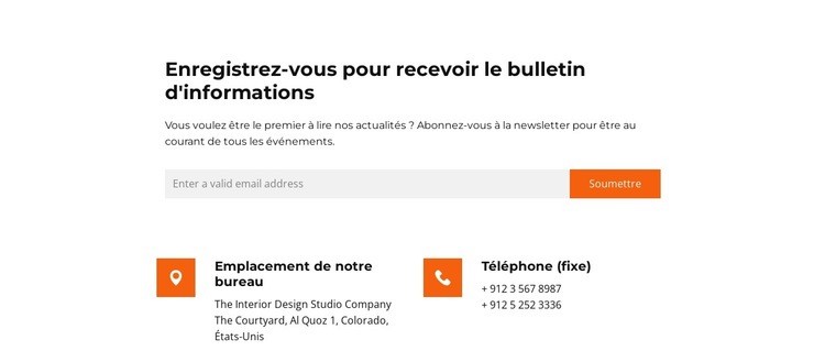 Recevez les nouvelles Créateur de site Web HTML