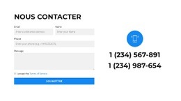 Page De Destination Du Site Web Pour Deux Téléphones Et Un Formulaire