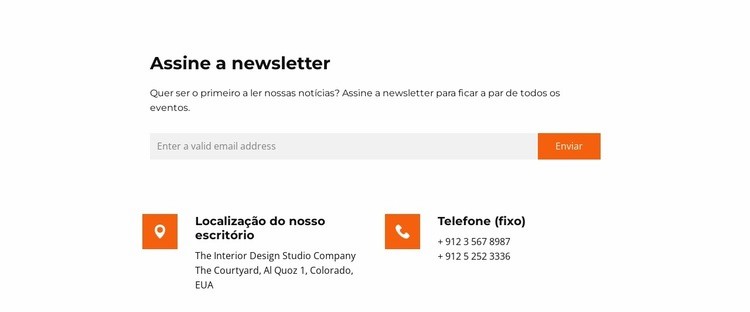 Receba as novidades Maquete do site