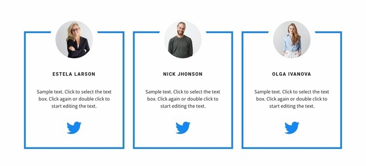 tres especialistas Maqueta de sitio web