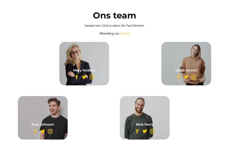 Team van de beste Website Builder-sjablonen