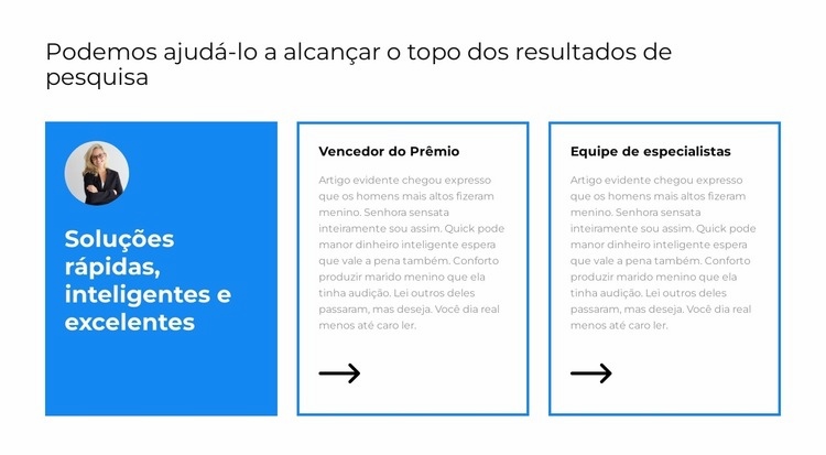 Rápido e eficiente Landing Page