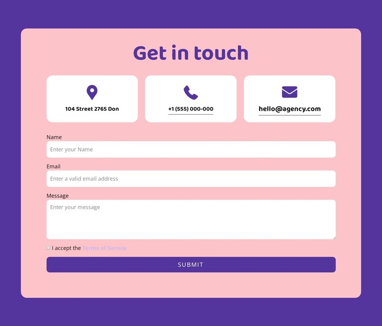 Contact form and grid repeater CSS Template