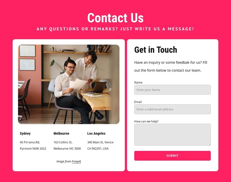 Contacts in two cells CSS Template