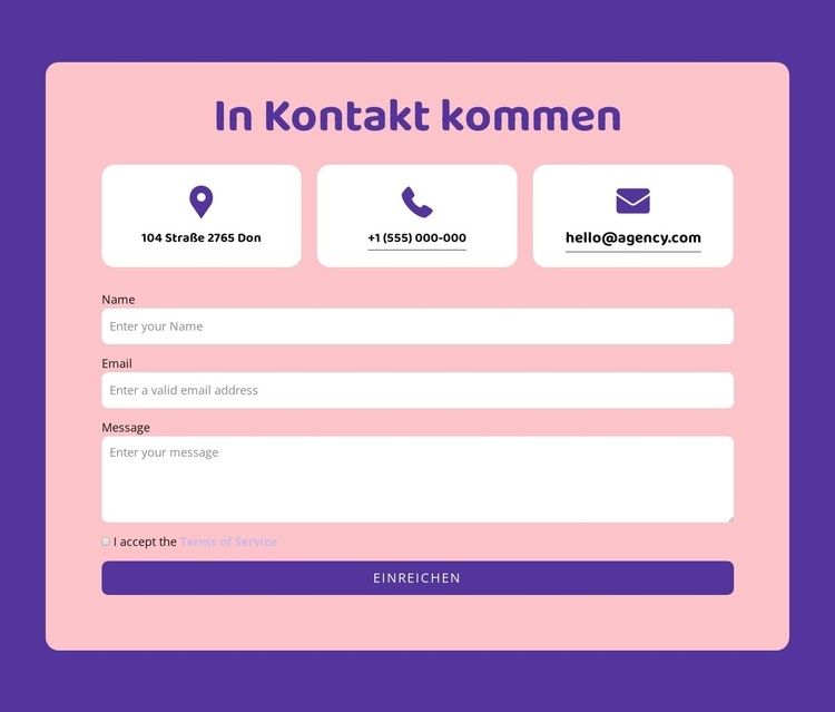 Kontaktformular und Grid-Repeater HTML5-Vorlage