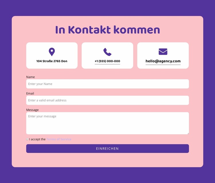 Kontaktformular und Grid-Repeater Joomla Vorlage