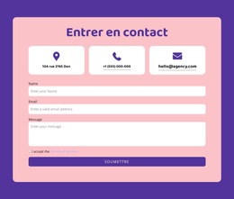 Formulaire De Contact Et Répétiteur De Grille : Modèle De Site Web Simple