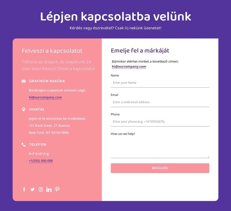 Emelje fel a márkáját HTML Sablon