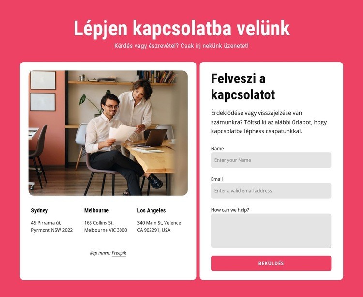 Kapcsolatok két cellában WordPress Téma