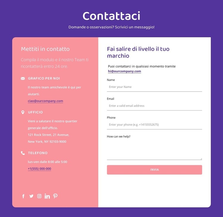 Fai salire di livello il tuo marchio Costruttore di siti web HTML