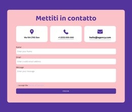 Modulo Di Contatto E Ripetitore Di Griglia - Mockup Di Sito Web Moderno