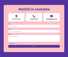 Modulo Di Contatto E Ripetitore Di Griglia - Modello Di Pagina HTML