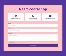 Contactformulier En Netrepeater Sjabloon Over De Volledige Breedte