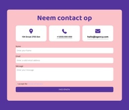 Contactformulier En Netrepeater - Ultieme Sjabloon Van Één Pagina