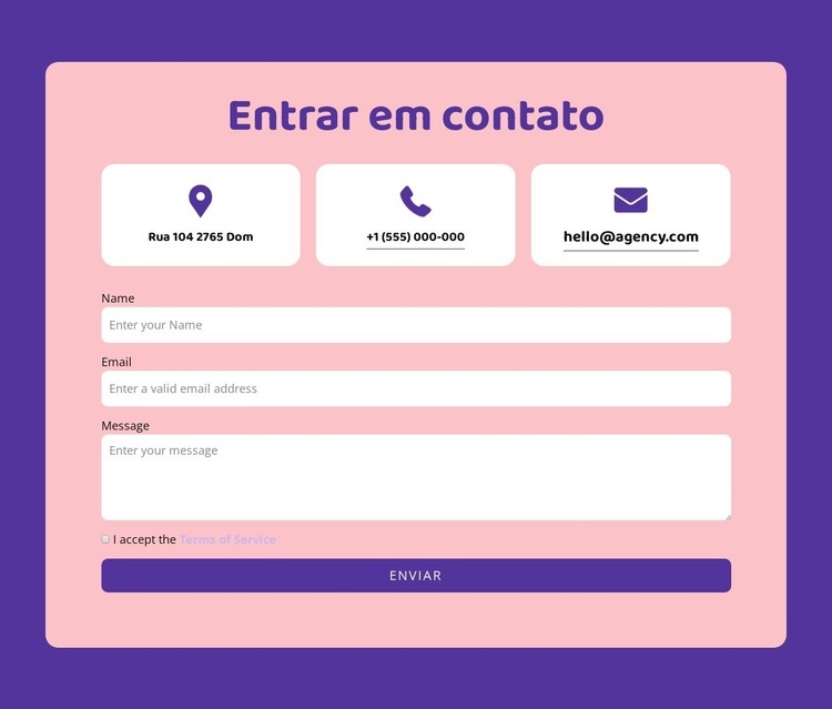 Formulário de contato e repetidor de grade Construtor de sites HTML