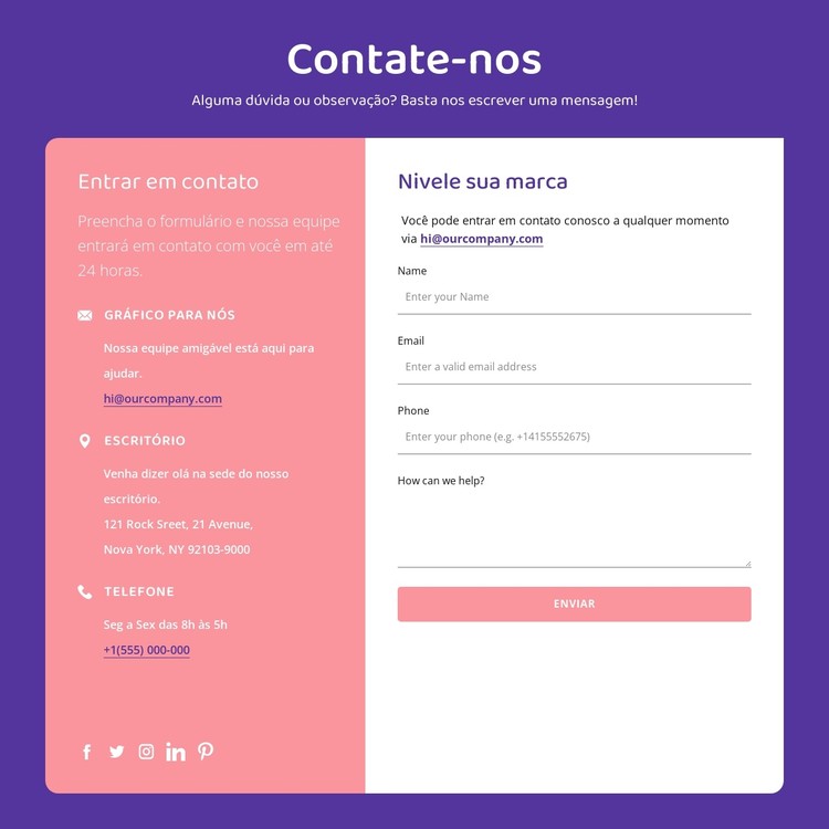 Nivele sua marca Template CSS