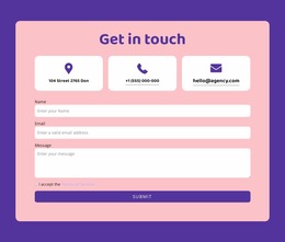 Contact Form And Grid Repeater - Modern Website Mockup