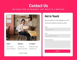 Premium Landing Page For Contacts In Two Cells