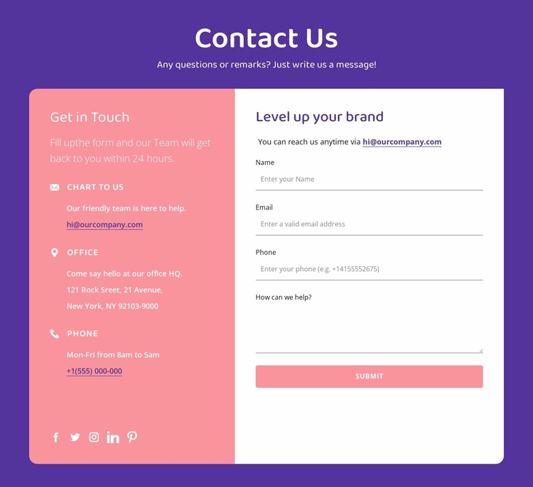 Level up your brand Landing Page