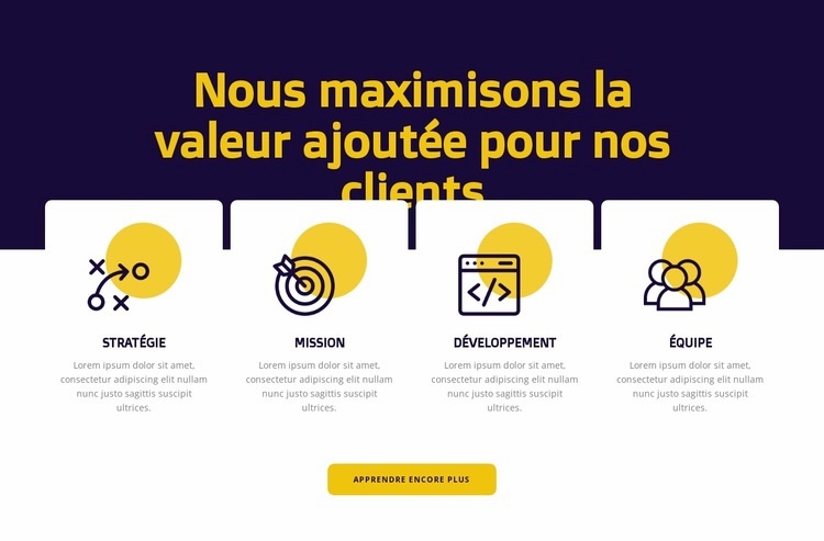 Maximisation de la valeur client Modèles de constructeur de sites Web