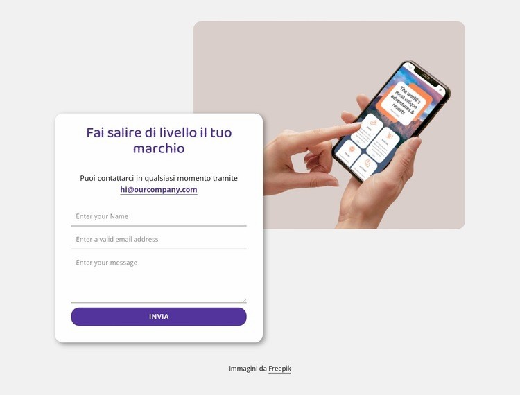 Semplice blocco contatti Modelli di Website Builder