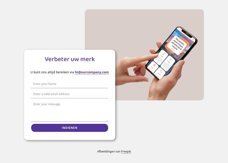 Eenvoudig contact met ons opnemen blok HTML-sjabloon