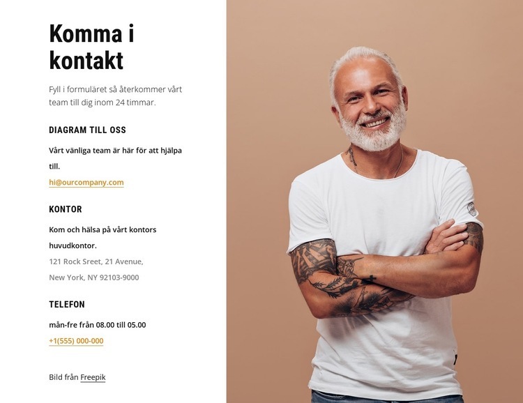 Kontorets adress, telefon och annan information WordPress -tema