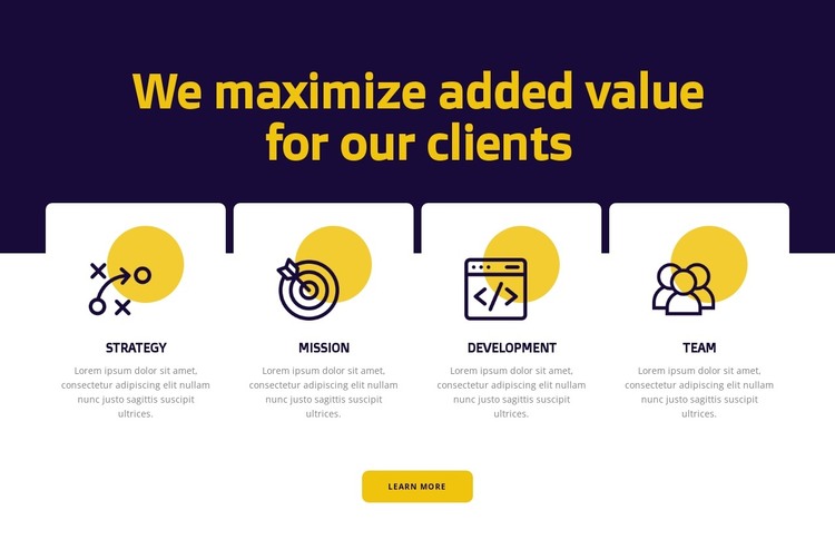Customer value maximization Web Design