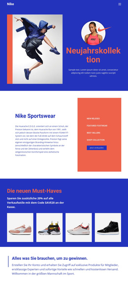 Atemberaubendes WordPress-Theme Für Nike Sportbekleidung