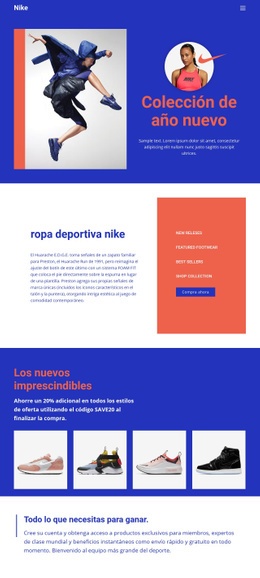 Maqueta De Sitio Web Más Creativa Para Nike Ropa Deportiva