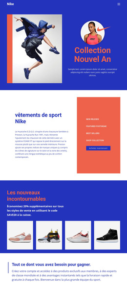 Vêtements De Sport Nike – Téléchargement Du Modèle HTML