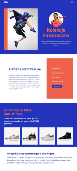 Odzież Sportowa Nike - Pobranie Szablonu HTML
