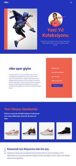 Nike Spor Giyim Ücretsiz Web Sitesi