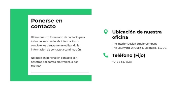 Mantente en contacto con nosotros Diseño de páginas web