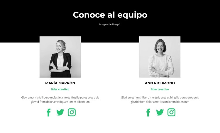 Empleados importantes Plantilla CSS