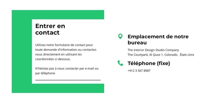 Restez en contact avec nous Conception de site Web