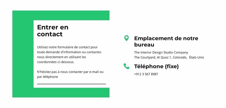 Restez en contact avec nous Maquette de site Web