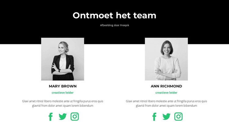 Belangrijke medewerkers HTML-sjabloon