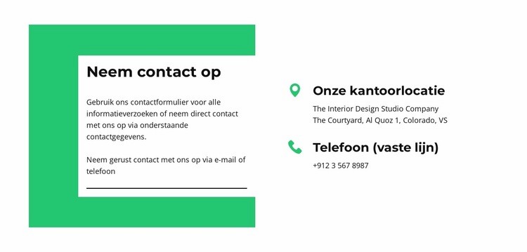 Blijf in contact met ons Sjabloon